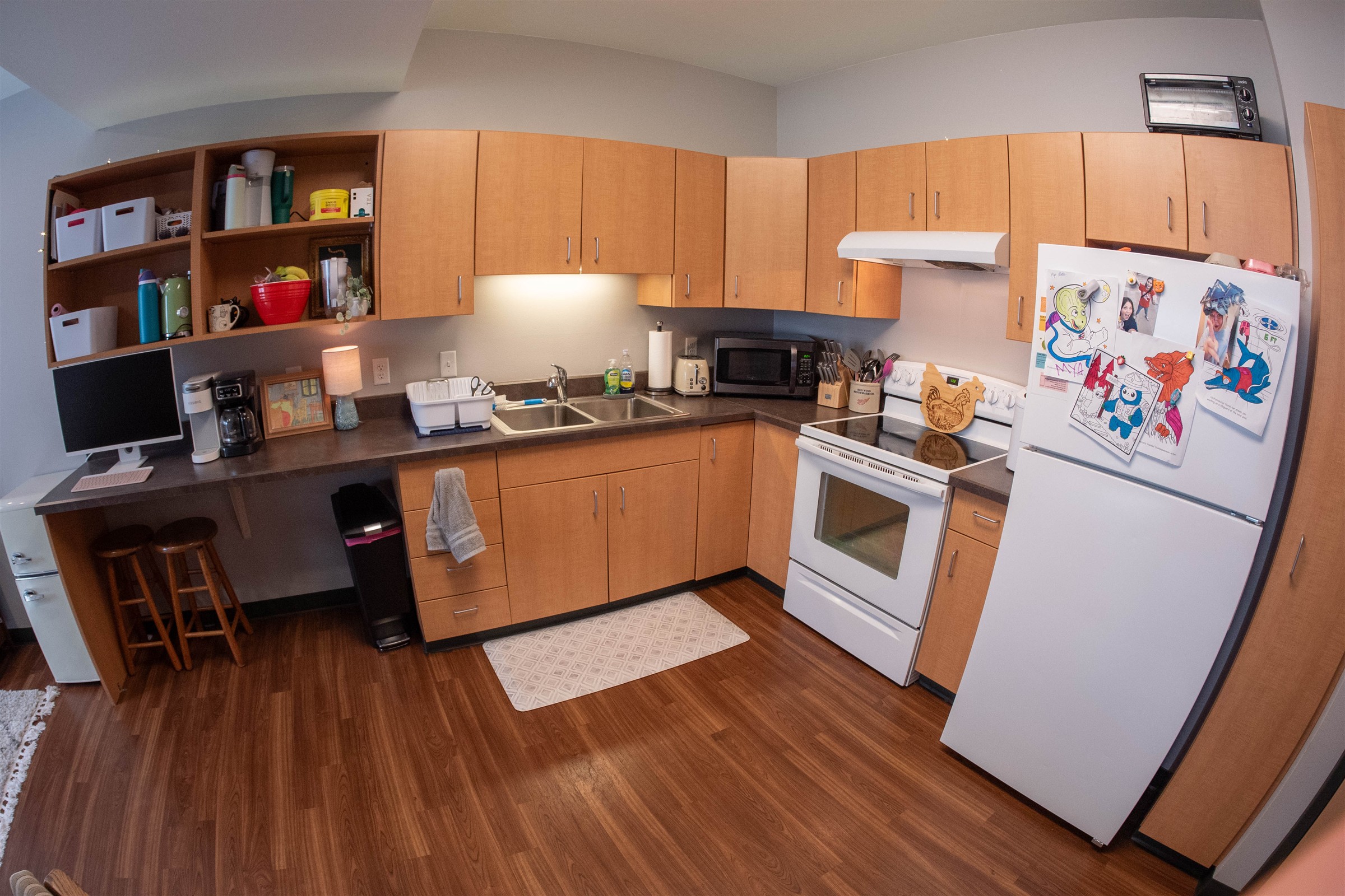 Interior of Richie Hall, kitchen area 